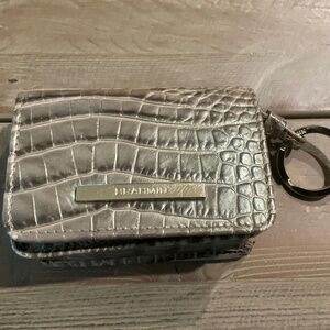 Brahmin Wallet Beige Gold Croc-Embossed Keychain ID Card Case Coin  - SOLD 12/16